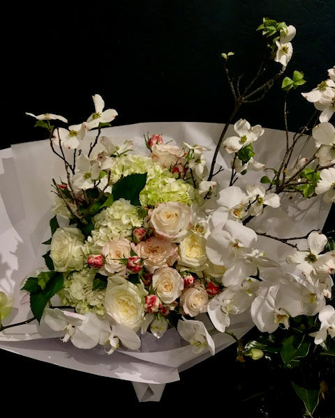 green and white floral bouquet